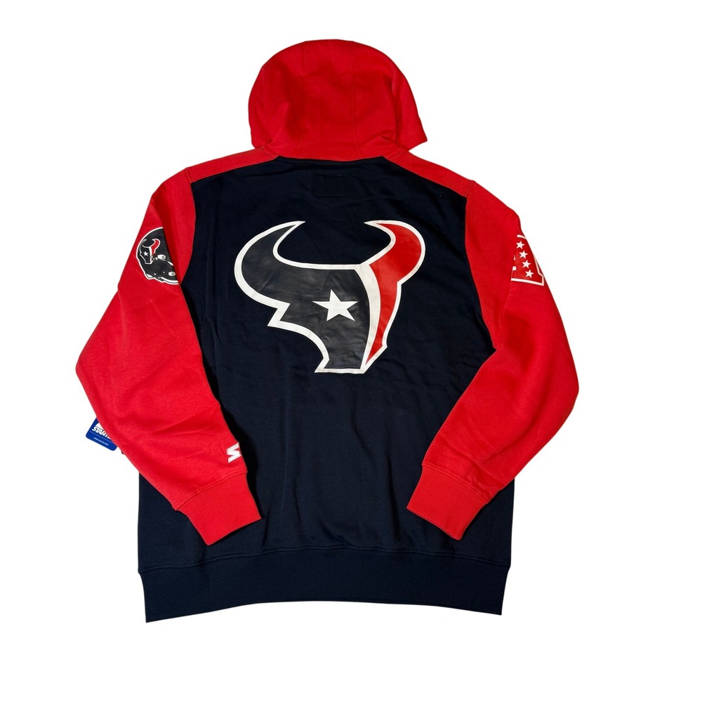 Starter Houston Texans Extreme Pullover Hoodie Mens XL Navy Red NFL NWT - Picture 3 of 9
